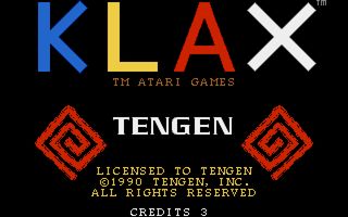 Klax title screen