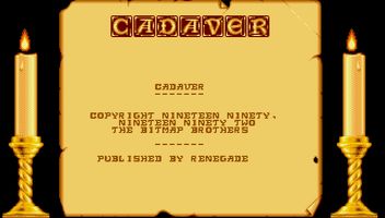 Cadaver title screen